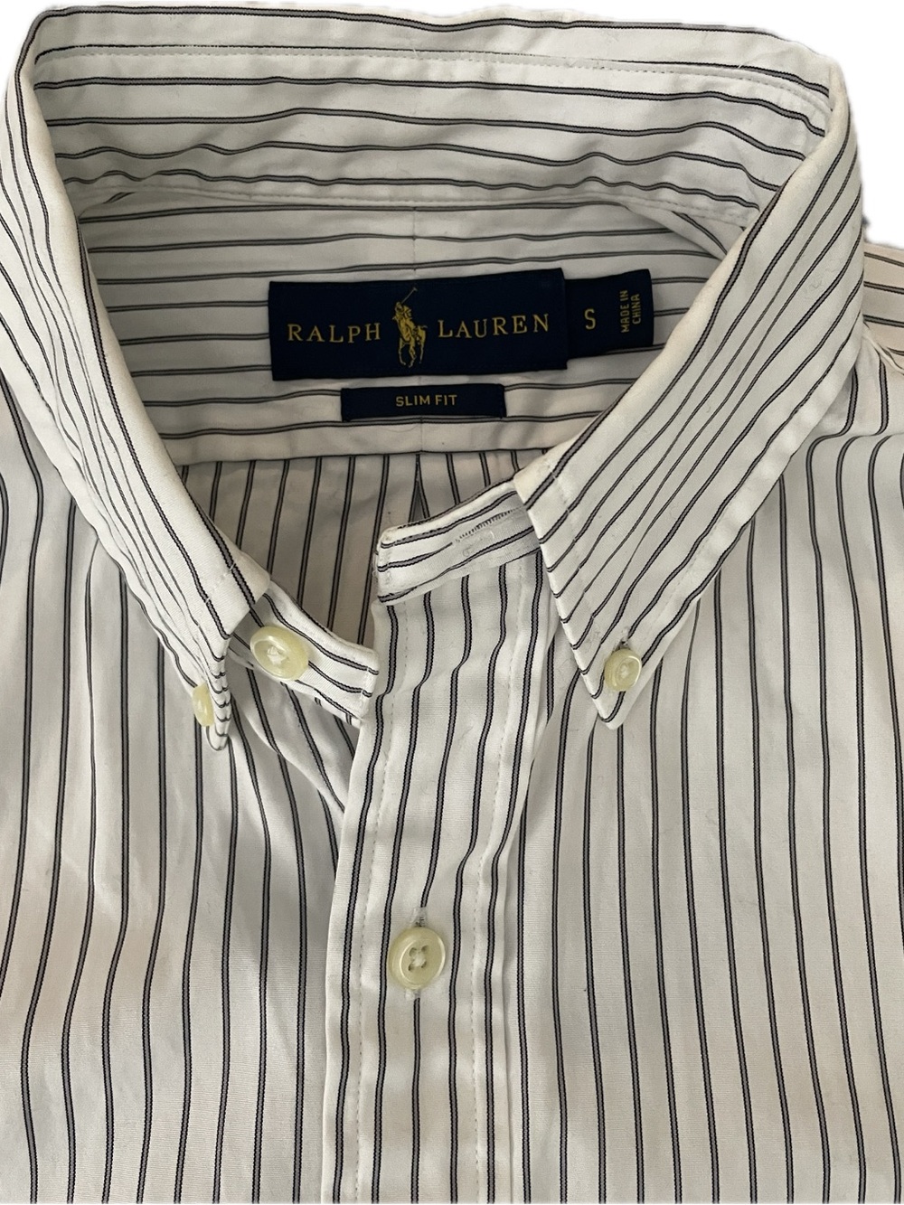White Dress Shirt with Black and Gray Pinstripes